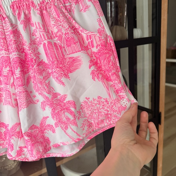 Lilly Pulitzer LUXLETIC toile print backcourt print workout performance mid rise - Picture 3 of 5